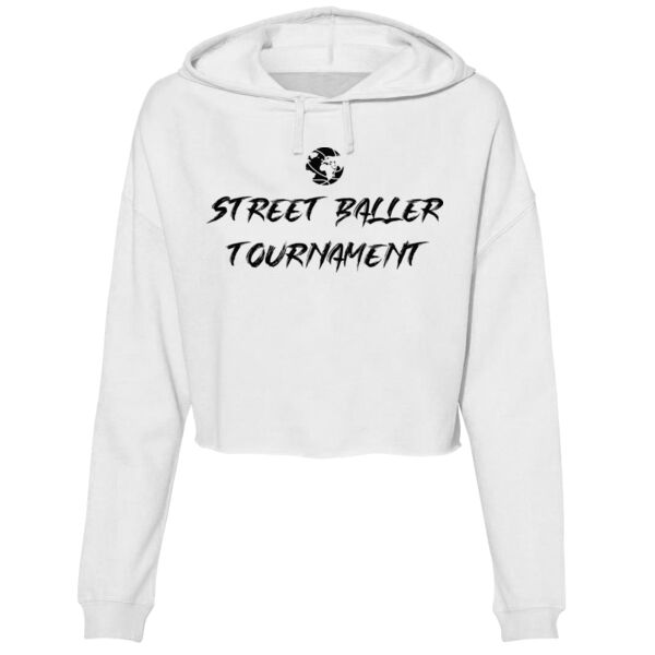 BRUSH STROKE LOGO - PREMIUM WOMEN'S CROPPED HOODIE - WHITE - SCWJK4 Thumbnail