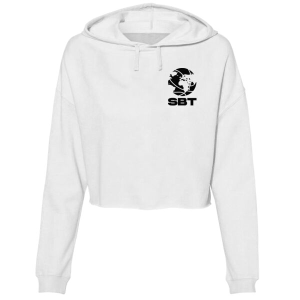 BALL LOGO LEFT CHEST - PREMIUM WOMEN'S CROPPED HOODIE - WHITE - YNSGJT Thumbnail