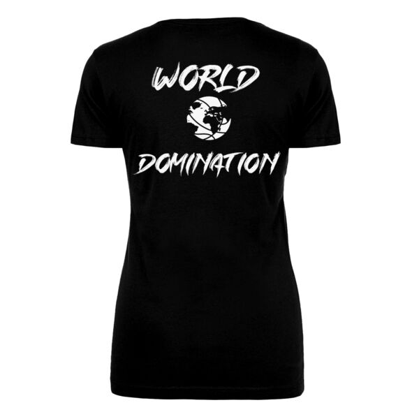 WORLD DOMINATION FRONT & BACK - PREMIUM MEN'S/UNISEX T-SHIRT - BLACK - 4PBZGQ Thumbnail